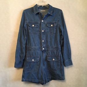 Alexa Chung for AG Chambray Loretta Denim Romper